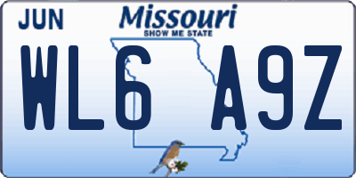 MO license plate WL6A9Z