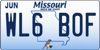MO license plate WL6B0F