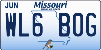 MO license plate WL6B0G