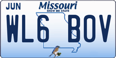 MO license plate WL6B0V