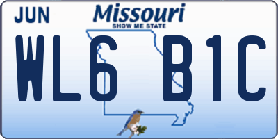 MO license plate WL6B1C
