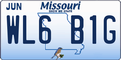 MO license plate WL6B1G