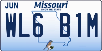 MO license plate WL6B1M
