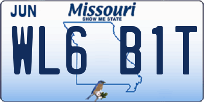 MO license plate WL6B1T