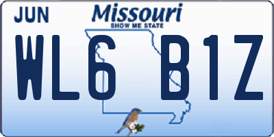 MO license plate WL6B1Z
