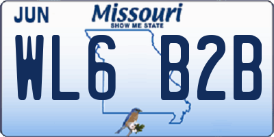 MO license plate WL6B2B