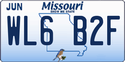 MO license plate WL6B2F