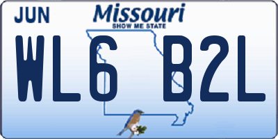 MO license plate WL6B2L