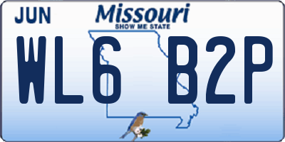 MO license plate WL6B2P