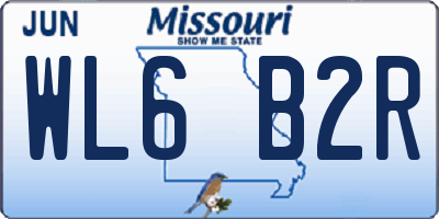 MO license plate WL6B2R