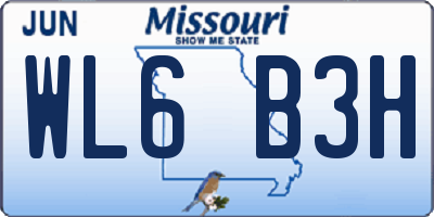 MO license plate WL6B3H