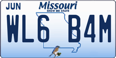 MO license plate WL6B4M
