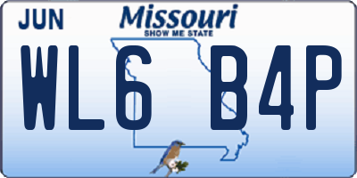 MO license plate WL6B4P