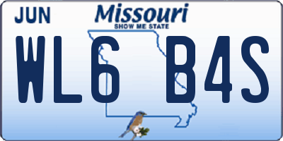 MO license plate WL6B4S