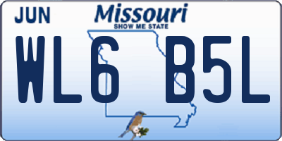 MO license plate WL6B5L