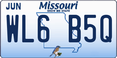 MO license plate WL6B5Q