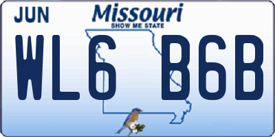MO license plate WL6B6B