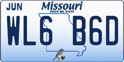 MO license plate WL6B6D