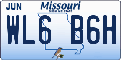 MO license plate WL6B6H