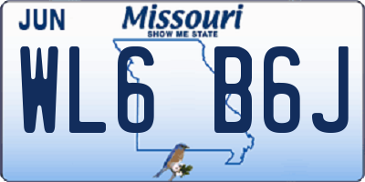 MO license plate WL6B6J