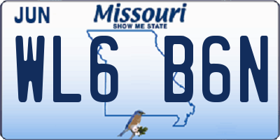 MO license plate WL6B6N