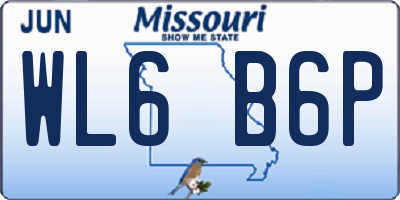MO license plate WL6B6P