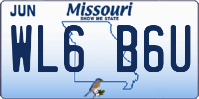 MO license plate WL6B6U