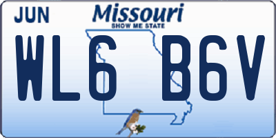 MO license plate WL6B6V