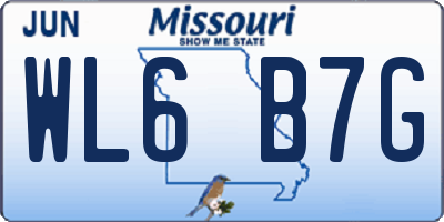 MO license plate WL6B7G