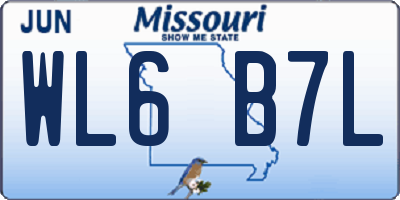 MO license plate WL6B7L