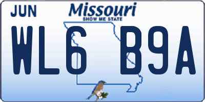 MO license plate WL6B9A