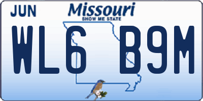 MO license plate WL6B9M