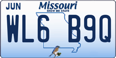 MO license plate WL6B9Q