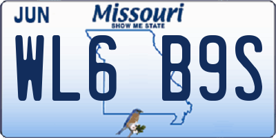 MO license plate WL6B9S