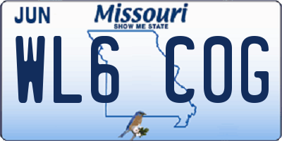 MO license plate WL6C0G