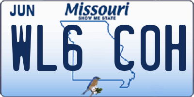 MO license plate WL6C0H