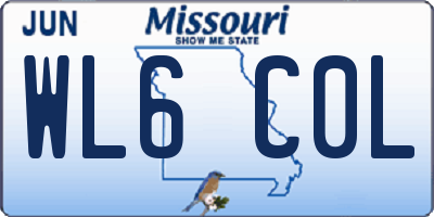 MO license plate WL6C0L