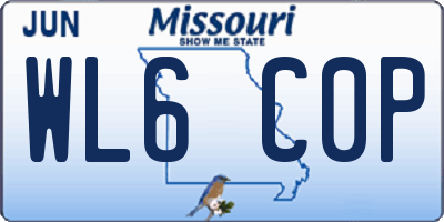 MO license plate WL6C0P