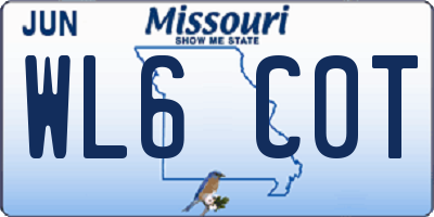 MO license plate WL6C0T
