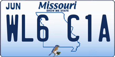 MO license plate WL6C1A