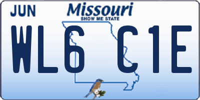 MO license plate WL6C1E