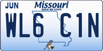 MO license plate WL6C1N