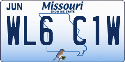 MO license plate WL6C1W