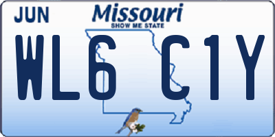 MO license plate WL6C1Y