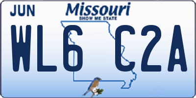MO license plate WL6C2A