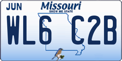 MO license plate WL6C2B