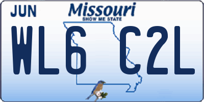 MO license plate WL6C2L