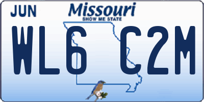 MO license plate WL6C2M