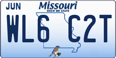 MO license plate WL6C2T