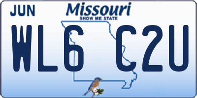MO license plate WL6C2U